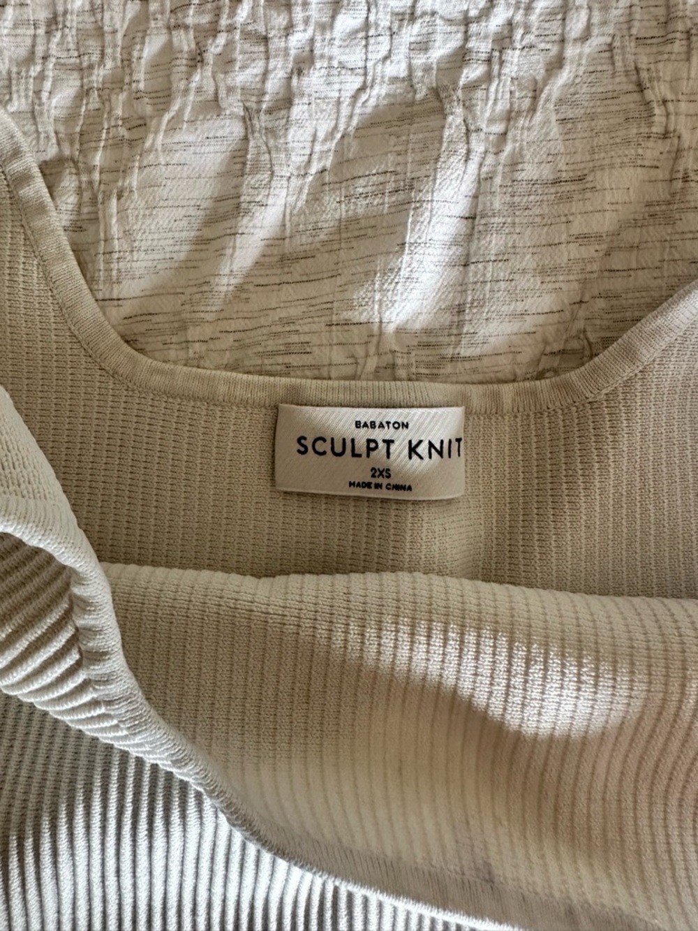 Aritzia Babaton Ribbed Square-Neck Tank - Cream - Picture 2 of 2